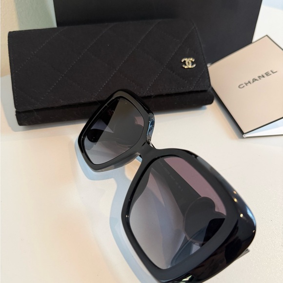 Chanel heart mirror sunglasses